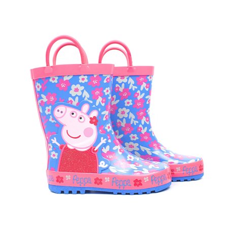 Vanilla Underground Peppa Pig Wellies Easy-On Handles Bottes de pluie bleu rose pour fille de fleur 27 EU