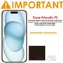 TECHGEAR [Lot de 5 films de protection d'écran pour iPhone 16/iPhone 15 - Film protecteur d'écran LCD transparent avec chiffon d
