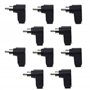 Lot de 10 fiches Phono coudées avec Broches nickelées et boîtier en Plastique Noir – Connecteur mâle à Angle Droit de 90 degrés,