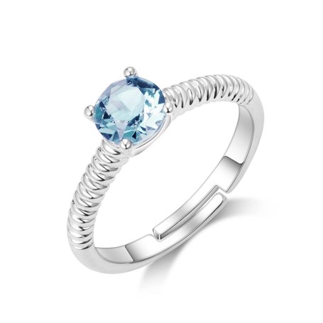 Philip Jones Bague en Cristal réglable Bleu Clair créée avec des Cristaux Zircondia®