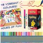 Pokemon Feutres Coloriage Enfants Set de 48 Stylos Feutres Lavables Pikachu Kit Créatif Enfant École Voyage Coffret Coloriage Id