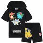 Pokémon Short à Capuche Survêtements Garçon et Ado 2 Pz Set Pikachu Manches Courtes Jogging Enfant Poches Zippées Cadeau Garcon