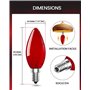 LumiGo Ampoule Rouge E14 26W, Ampoule Colorée Rouge E14 C35 Dimmable Ampoule Bougie Rouge Lampe Décorative en Verre Rouge AC 220