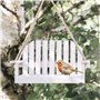 Garden mile Blanc Shabby Chic Banc De Jardin Balancement Siège Mangeoire pour Oiseaux Décoration Table Graines Écrou Suet Statio