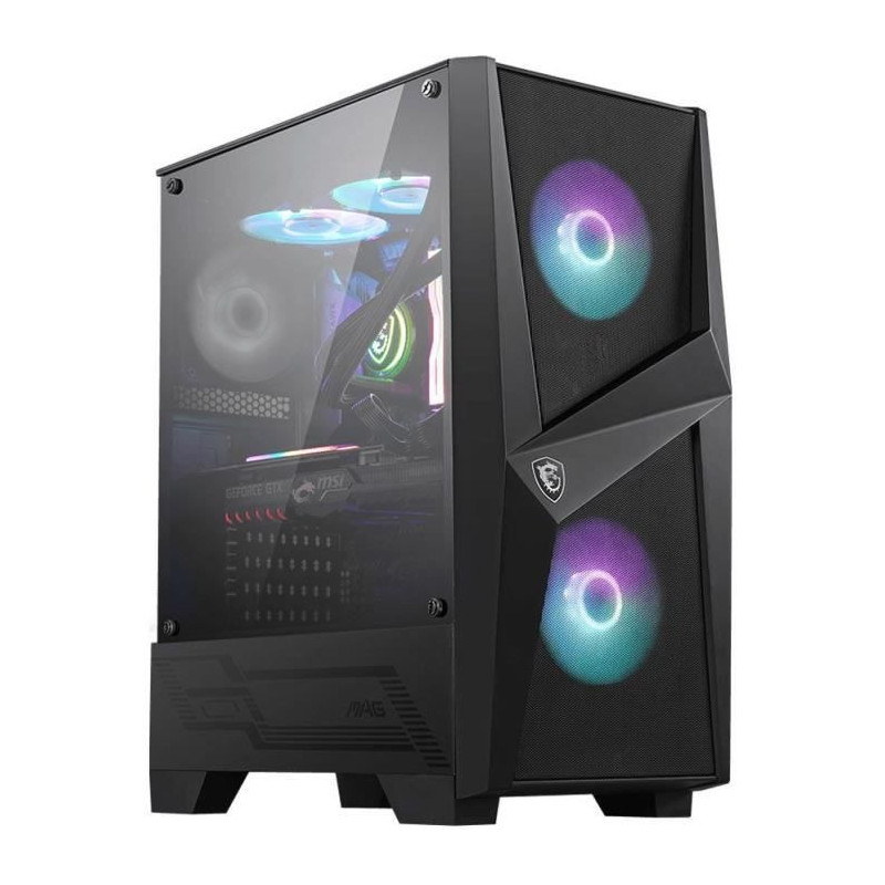 MSI MAG FORGE 100R unité centrale Midi Tower Noir, Transparent