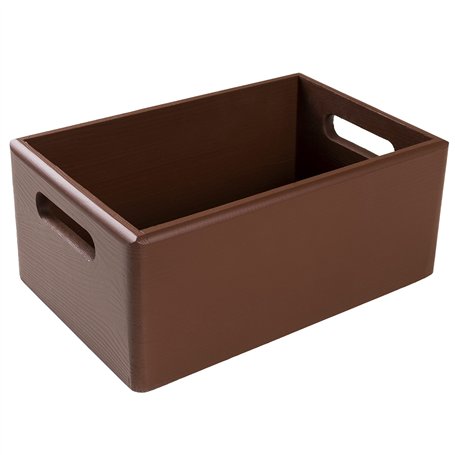 Creative Deco Caisse Bois Rangement Marron | 30 x 20 x 13 cm (+/- 1cm) | Boîte de Rangement Bois avec Poignées | Boite Rangement