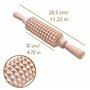 Creative Home Masseur Anti Cellulite en Bois avec Poignées | 28,5 x 4,5 cm | Appareil de Massage Rouleau de Massage Musculaire |