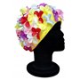 Blue Reef Leo Floral Bonnet de bain classique rétro 3D pour femme Multicolore Jaune Rose Violet Bleu Blanc Rouge Taille unique