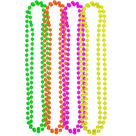 Lot de 4 perles multicolores fluo