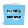 Central 23 Carte d'anniversaire humoristique pour 30e anniversaire Inscription « Bad News You're 30 » Livré avec des autocollant
