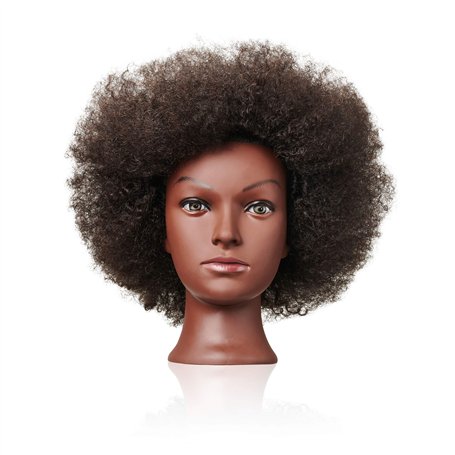 Tête de mannequin afro crépus serrés bouclés type 4 Marron