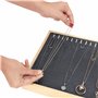 BELLE VOUS Boite a Bijoux Femme en Bois pour Colliers avec 20 Crochets - 24 x 35 cm - Plateau Bijoux Velours Gris - Boite Bijoux