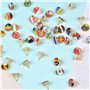 Jinlaili 100 Pcs Punaises Décoratives, 10mm Punaises Drapeau National, Punaises à Tableau Liège, Épingles à Punaises Ronde, Push
