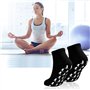 KYSUN 4 Paires Chaussettes Antidérapantes pour Femmes Hommes, Chaussettes de Yoga et Pilates, Chaussettes de Sport Antidérapante