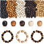 500pcs Perles en Bois à Grand Trou