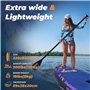 Overmont Planche de Sup Gonflable – Stand Up Paddle avec Accessoires – Inclut Une pagaie réglable, Une Pompe, Un aileron Amovibl