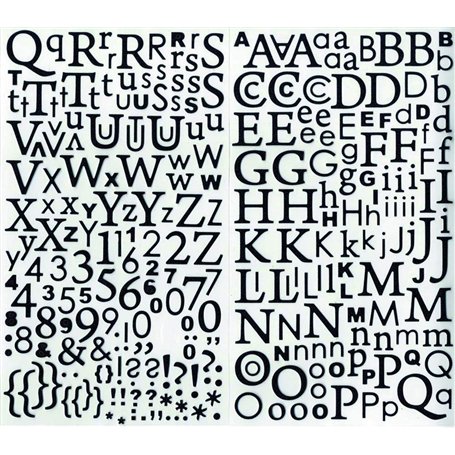 Artemio 11004045 Alphabet Autocollant Paillettes Noir