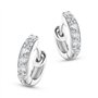 MIORE Boucles d’Oreilles pour Femme| Créoles en Argent Sterling 925 |Boucles d’Oreilles avec Pierres de Zircones 0.60 Ct | Créol