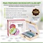 AmScope - Lot de 25 Lames Prepares en Verre pour Microscope, Avec Boite en Bois, 25 pc Sample Slide Biology Set - PS25W