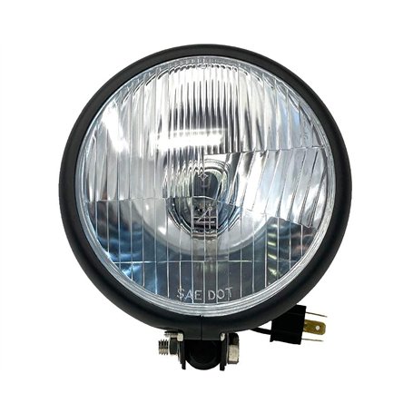 Alchemy Parts Noir Moto Phare - 5.75" Bates Style - Bas Support - pour Moto Custom