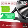 Smile MGK-12 Batterie de cuisine noire en aluminium moulé (4 casseroles avec 4 couvercles en verre trempé de sécurité et 2 maniq