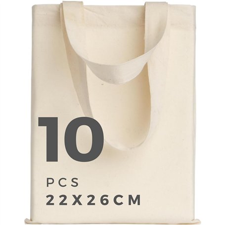 POLHIM Lot de 10 petits sacs en toile de jute 145 g/m² - Dimensions : 22 x 26 cm - Idéal pour peindre - Naturel