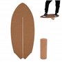 CAWI Planche d'équilibre pour enfants et adultes - Équipement de fitness pour la maison - Planche de surf + rouleau de fascia -