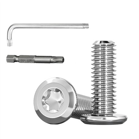 Lot de 30 vis à tête bombée M6 x 16 mm - Entraînement Torx - En acier inoxydable - Pour applications universelles (avec embout à