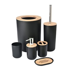 Yorkmills Lot de 6 accessoires de salle de bain en bambou