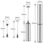 Mélangeur à Lait Inox Sans Fil avec 2 Vitesses et Tête à Double Fouet pour Café