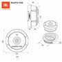 JBL BassPro Hub 11" Roue de Secours Caisson de Basse Voiture Actif - 300 Watt Subwoofer Voiture pour la roue de secours avec amp