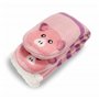 BambooMN Chaussettes thermiques extra épaisses et confortables en peluche avec doublure en polaire - Motif cochon rose