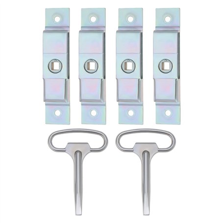 Be In Your Mind 2 Set Jeux de Grands Boulons de Verrouillage en Acier au Carbone Argenté + Installation de Clé Carrée Loquet de