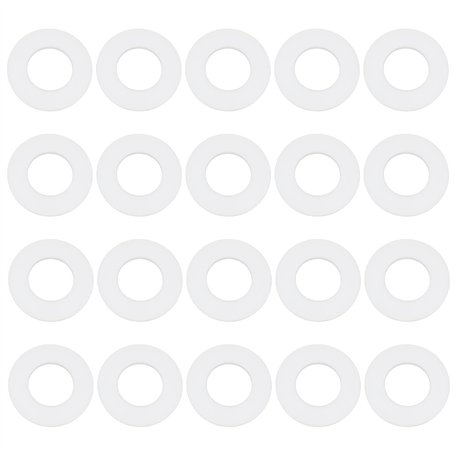 The Lord of the Tools 20 Lot Joints Toriques Plats en Plastique PTFE pour Cloison de Séparation Bouchon de Vidange de Pile à Com
