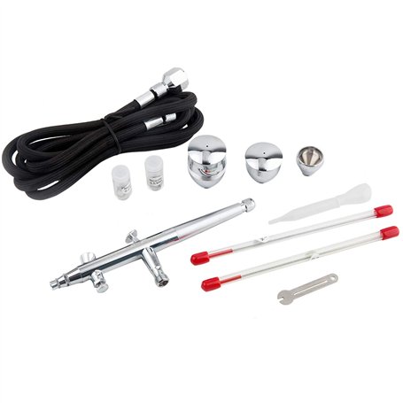 Fengda Kit aérographe FE-186K avec Bouton réglable Micro Air Avant et 3 Tailles différentes Taille de Tasse et de buse pour la P