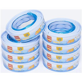 MOM'S AIDE Recharge uniquement compatible pour Simplee Sangenic (8 recharges), incompatible avec Tous les Angelcare, Maialino Fo MOM'S AIDE Recharge uniquement compatible pour Simplee Sangenic (8 recharges)