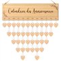 Calendrier des Anniversaires en Bois Français - Kit de Suspension Panneau Bricolage avec Étiquettes Cœur - Décoration Cadeau Ori