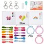 GEBETTER Kit Broderie Point de Croix Canevas 3 Motifs Coeur Arc-en-ciel Papillon Bricolage Artisanat pour Enfant Débutant avec F