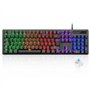 Rii | Clavier Gamer AZERTY FR | Nouveauté - USB - Clavier Filaire Rétroéclairé LED | PC Gaming PS4 PS5 Mac | Noir