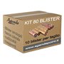 Kit de 80 blisters conteneurs assortis (10 par coupure) en plastique transparent pour pièces de monnaie