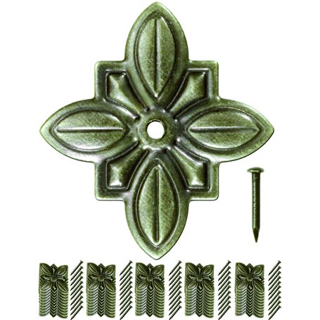 FUXXER Lot de 50 clous décoratifs antiques en laiton vintage 30 x 27 mm Bronze