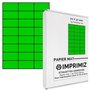 600 étiquettes autocollantes Vert fluo de 70 X 37 mm - 24 étiquettes/feuille - 25 planches papier A4 adhésif couleur - pour impr