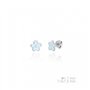 Turmalina Boucles d'oreilles fleur bleue bébé fille en argent sterling 925 Boucles d'oreilles fleur bleue et pierre taille 7,5 m