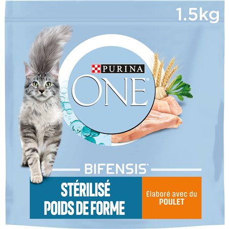 PURINA ONE - One Aliment Poids de Forme au Poulet et au blé pour Chat Stérilisé 1
