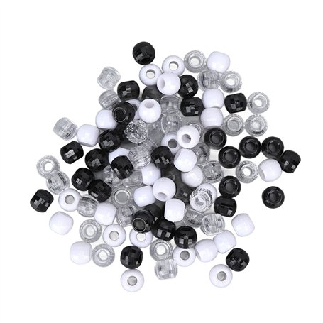 100 Pièces Perles de Cheveux en Plastique Transparent Extension de Cheveux Perles de Lien pour Bricolage Ornements de Tressage d