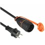 Electraline 01745 Câble d'extension électrique spiralé 5M, avec prise Electralock équipée d'un mécanisme de verrouillage qui emp