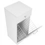 BAKAJI Meuble de Salle de Bain à Linge Blanc avec 1 tiroir et 1 Porte battante, Armoire autoportante avec Panier pour buanderie,
