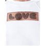 Love Moschino Sweat-Shirt à Manches Courtes Comfort Fit Maillot de survêtement, Blanc Optique, 46 Femme