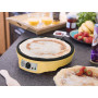 Bestron Crêpière électrique au design rétro, Sweet Dreams, Revêtement antiadhésif, Jaune, Ø 30 cm, 1000 W