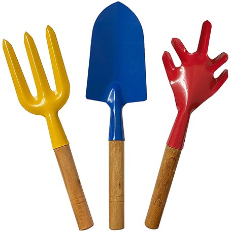 kippen 6022LX Lot de 3 Outils de Jardin avec poignée en Bois Verni